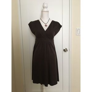 Cotton Midi Dress Brown S